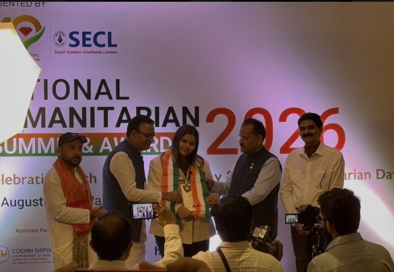 Receiving the National Humanitarian Excellence Award 2026
