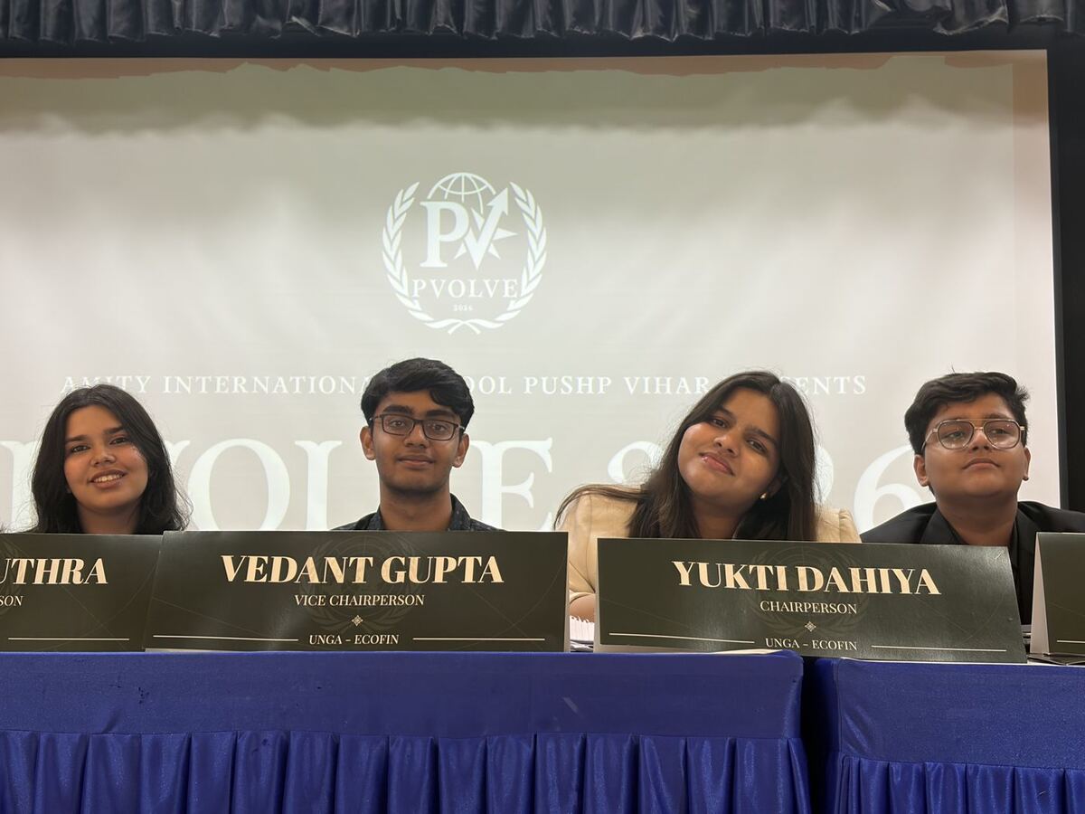 On the PVOLVE MUN dais