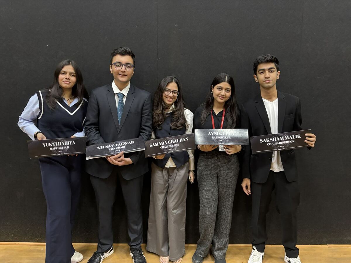 Executive board with nameplates